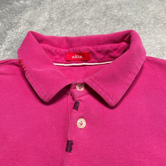 Altea Polo Shirt Mens Large Pink Embroidered Beaded Decorative Smart Casual - Picture 6 of 16
